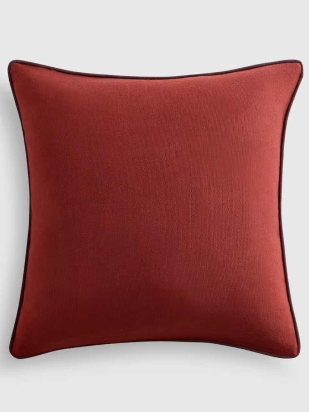 Contrast Piped Wool Pillow Cover 20 x 20 Brick Red Espresso